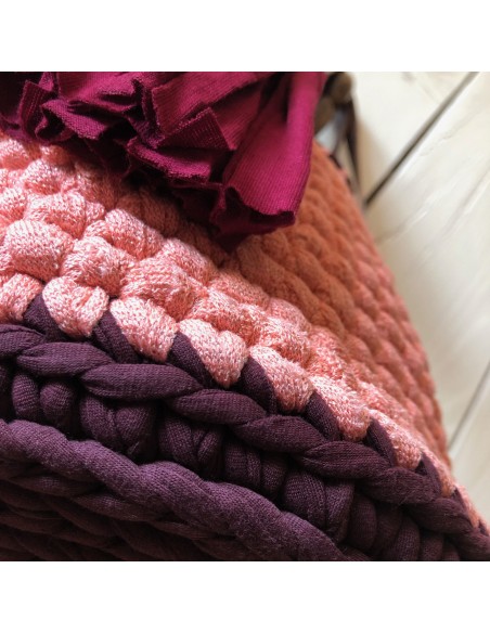 Panier "Melissa" • Collection Les fonds sans fin • Eä Créations • Panier crochet anse cuir femmes fait main