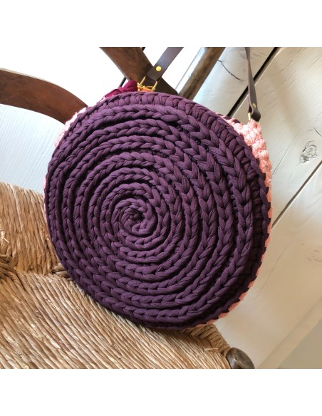 Panier "Melissa" • Collection Les fonds sans fin • Eä Créations • Panier crochet anse cuir femmes fait main