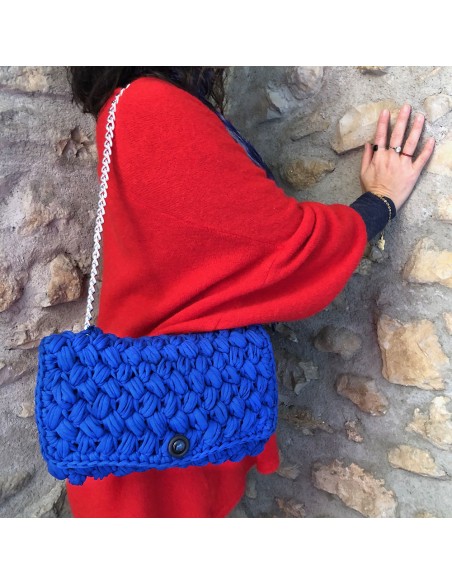 Sac "Danburry" • Collection Bridgerton • Eä Créations • Pochette crochet anse grosses mailles femmes élégant fait main