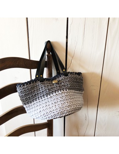 Sac "Ellana" • Collection Les fonds sans fin • Eä Créations • Sac panier crochet anse cuir femmes wax fait main