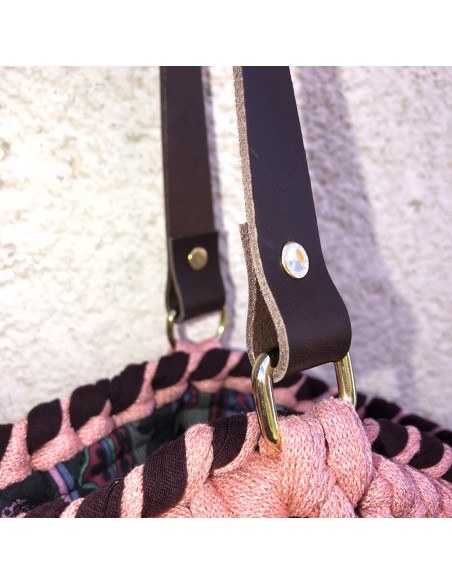 Panier "Melissa" • Collection Les fonds sans fin • Eä Créations • Panier crochet anse cuir femmes fait main